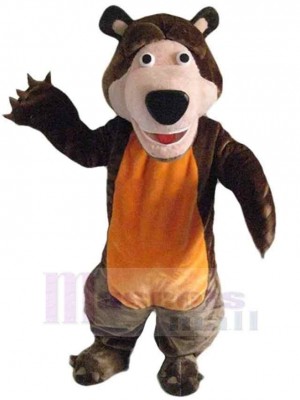 Orange Belly Brown Bear Mascot Costume For Adults Mascot Heads