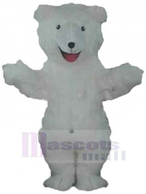 Little White Polar Bear Mascot Costume For Adults Mascot Heads