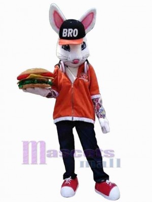 Rabbit with Black Hat Mascot Costume Animal