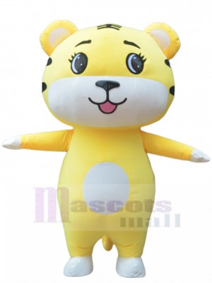 Likable Yellow Tiger Inflatable Costume Christmas New Year for Adult