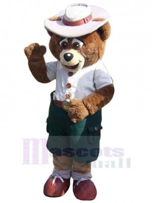 Bear in White T-shirt Adult Mascot Costume Animal