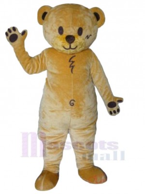 Yellow Adult Bear Mascot Costume Animal