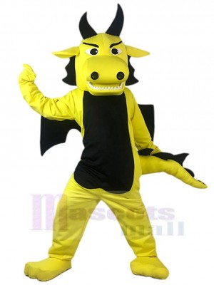 Yellow and Black Dragon Mascot Costume Animal