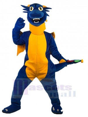 Blue and Orange Dragon Mascot Costume Animal