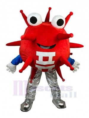 Red Virus Mascot Costume