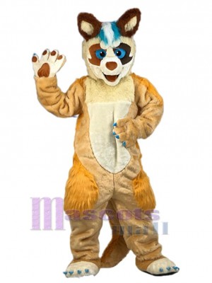 Cartoon Yellow Husky Dog Mascot Costume Animal