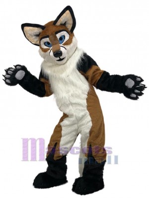 Male Brown Husky Dog Mascot Costume Animal