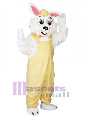 Bunny in Yellow Clothes Mascot Costume Animal