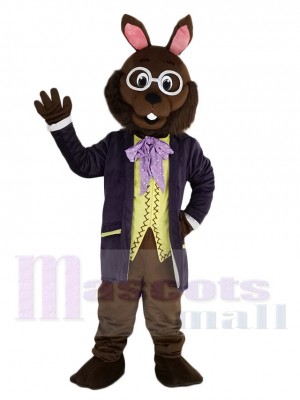 Mr.Bunny Rabbit in Purple Tuxedo Mascot Costume Animal