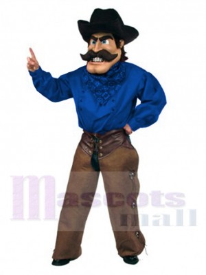 Cowboy Mascot Costume in Royal Blue Jacket People