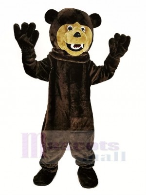 Dark Brown Grizzly Bear Mascot Costume Animal