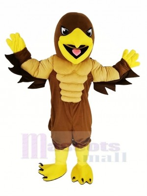 Brown Muscle Mighty Golden Eagle Mascot Costume Animal
