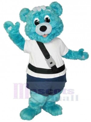 Well-behaved Blue Bear Mascot Costume Animal