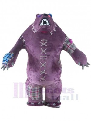 Scary Purple Bear Mascot Costume Animal
