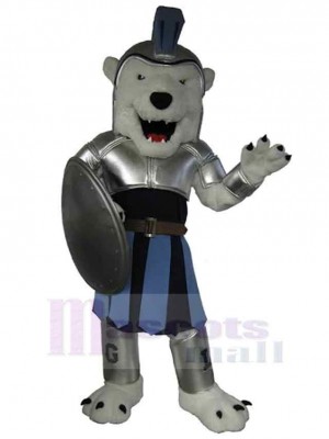 Bear with Silver Armor Mascot Costume Animal