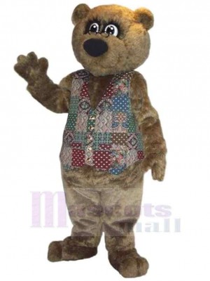 Female Bear in Vest Mascot Costume Animal