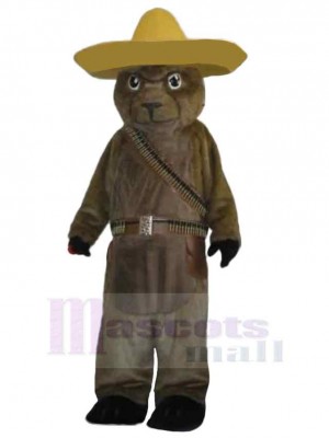 Veteran Gunner Bear Mascot Costume Animal