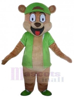 Bear with Green Shoes Mascot Costume Animal