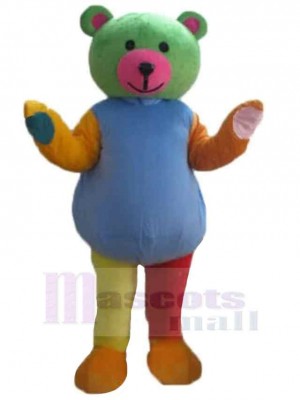 Multicolored Teddy Bear Mascot Costume Animal