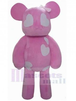 Pink And White Teddy Bear Mascot Costume Animal