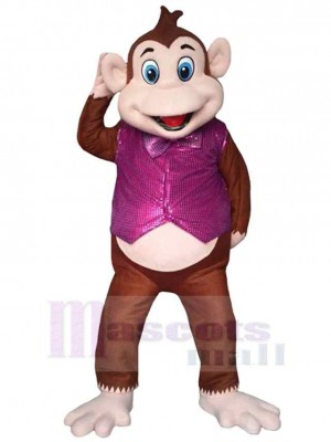 Monkey with Purple Waistcoat Mascot Costume Animal