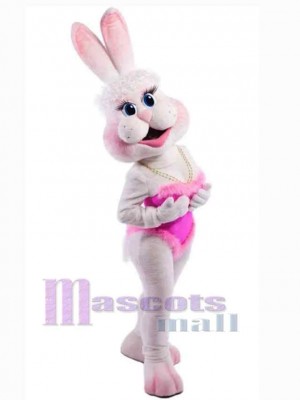 Pink Bunny Girl Mascot Costume Animal