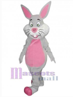 Pink and Gray Rabbit Mascot Costume Animal