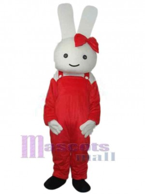 Rabbit in Red Clothes Mascot Costume Animal