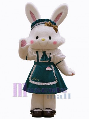 Super Cute White Bunny Mascot Costume Animal