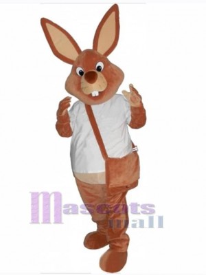 Rabbit with Brown Bag Mascot Costume Animal