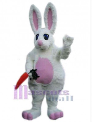 Strong White Easter Bunny Mascot Costume Animal