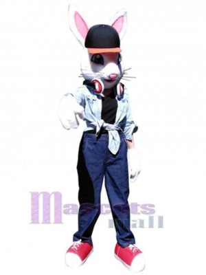Cool White Rabbit Mascot Costume Animal