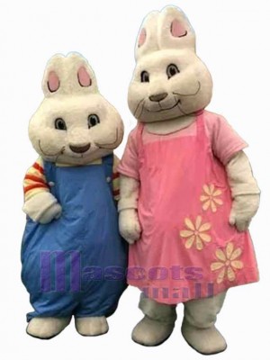 Cute Bunny Couple Mascot Costume Animal
