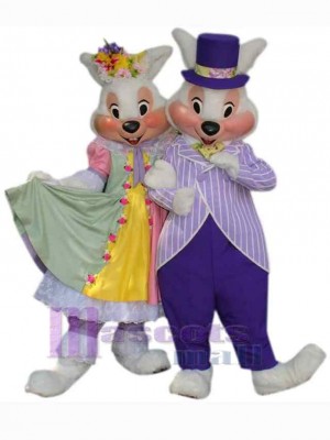 Party Easter Bunny Couple Mascot Costume Animal