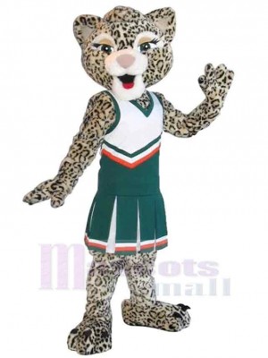 Female Leopard in Skirt Mascot Costume For Adults Mascot Heads