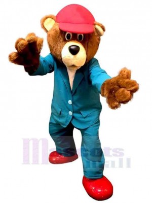 Blue Suit Bear Mascot Costume For Adults Mascot Heads