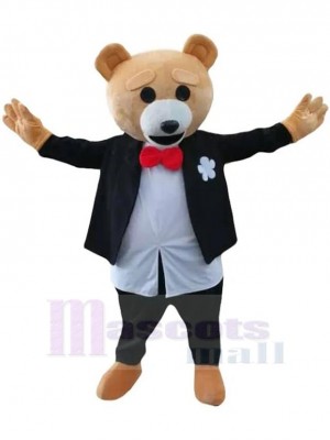 Gentleman Teddy Bear Mascot Costume For Adults Mascot Heads