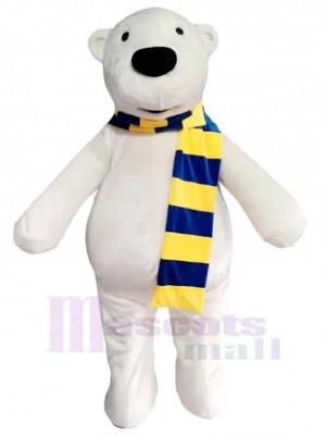 Blue and Yellow Scarf Bear Mascot Costume For Adults Mascot Heads
