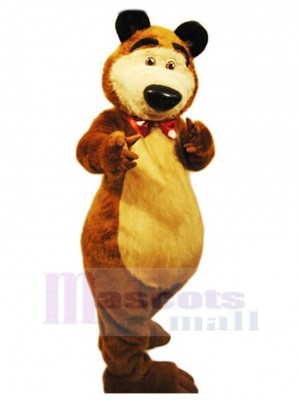 Small Eyes Brown Bear Mascot Costume For Adults Mascot Heads
