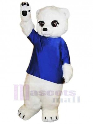 Big Eyes Polar Bear Mascot Costume For Adults Mascot Heads