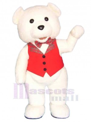 White Teddy Bear Mascot Costume For Adults Mascot Heads