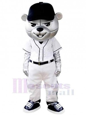 Black Hat Baseball Bear Mascot Costume For Adults Mascot Heads