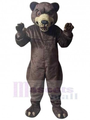 Fierce Dark Brown Bear Mascot Costume For Adults Mascot Heads