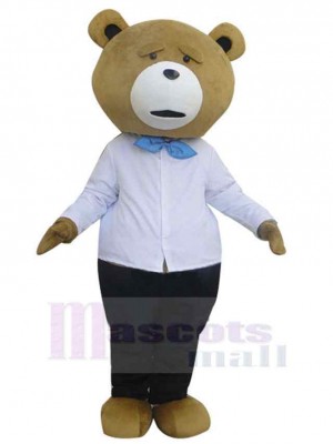 White Shirt Teddy Bear Mascot Costume For Adults Mascot Heads