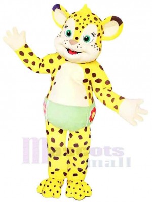 Baby Yellow Cheetah Mascot Costume For Adults Mascot Heads