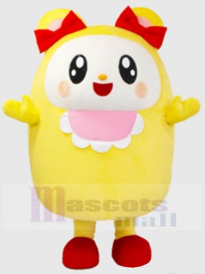 Yellow Girl Bear Mascot Costume Animal