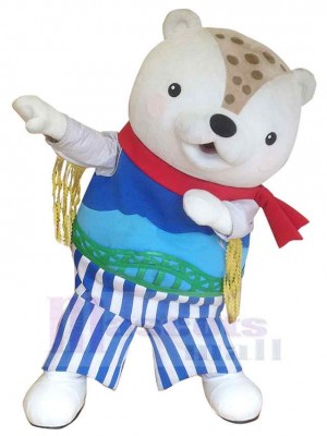 Lively White Bear Mascot Costume Animal