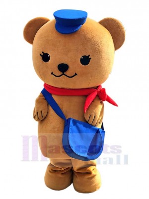 Bear with Blue Bag Mascot Costume Animal