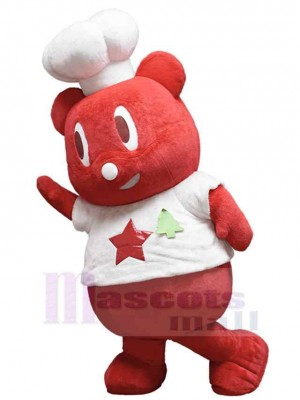 Happy Red Bear Mascot Costume Animal