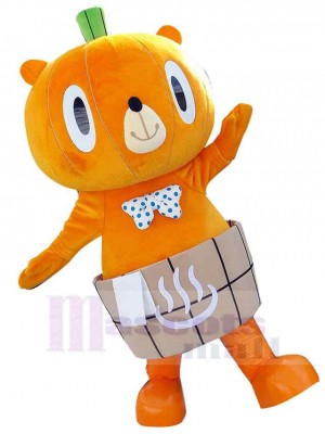 Orange Pumpkin Bear Mascot Costume Animal